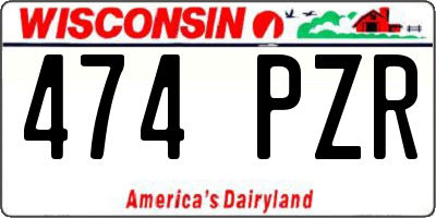WI license plate 474PZR
