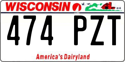 WI license plate 474PZT