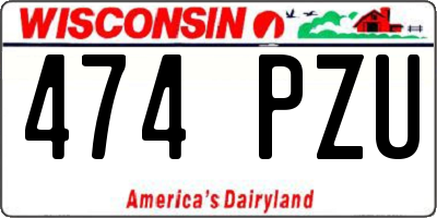 WI license plate 474PZU