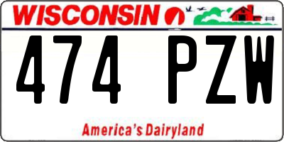 WI license plate 474PZW