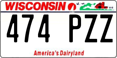 WI license plate 474PZZ