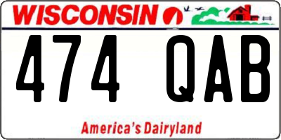 WI license plate 474QAB