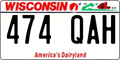 WI license plate 474QAH