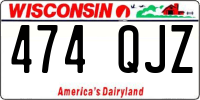 WI license plate 474QJZ