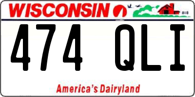 WI license plate 474QLI