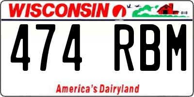 WI license plate 474RBM