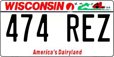 WI license plate 474REZ