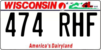 WI license plate 474RHF