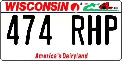 WI license plate 474RHP