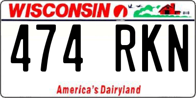 WI license plate 474RKN