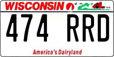 WI license plate 474RRD