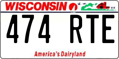 WI license plate 474RTE