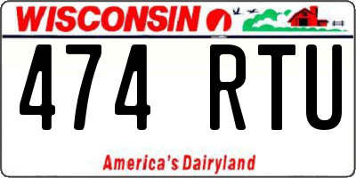 WI license plate 474RTU