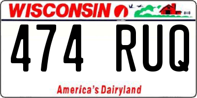 WI license plate 474RUQ