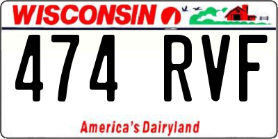 WI license plate 474RVF
