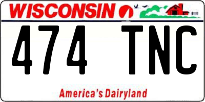 WI license plate 474TNC