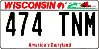 WI license plate 474TNM