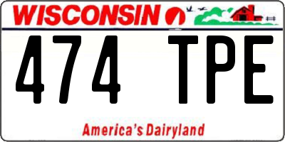 WI license plate 474TPE