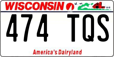 WI license plate 474TQS