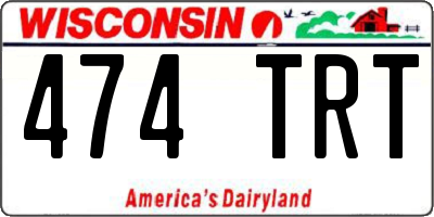 WI license plate 474TRT