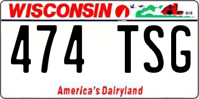 WI license plate 474TSG