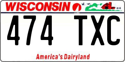 WI license plate 474TXC