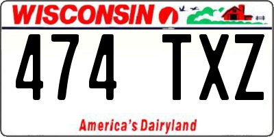 WI license plate 474TXZ