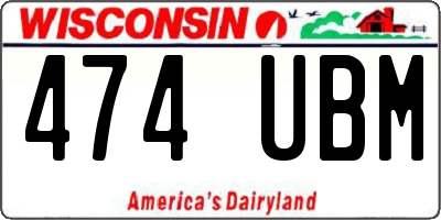 WI license plate 474UBM