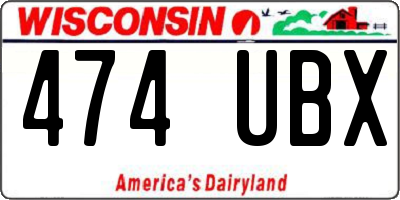 WI license plate 474UBX