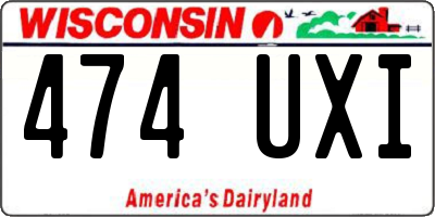 WI license plate 474UXI