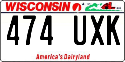 WI license plate 474UXK