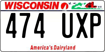 WI license plate 474UXP