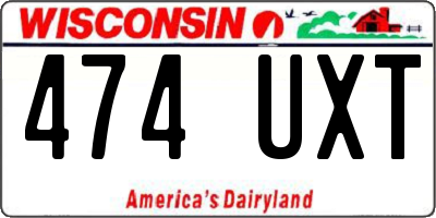 WI license plate 474UXT