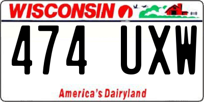 WI license plate 474UXW