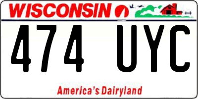 WI license plate 474UYC
