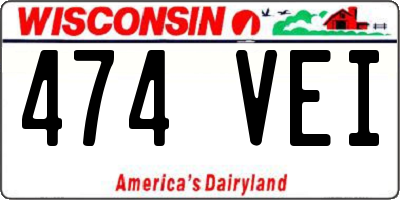 WI license plate 474VEI