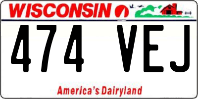 WI license plate 474VEJ