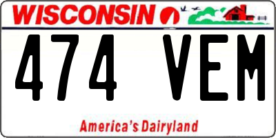 WI license plate 474VEM