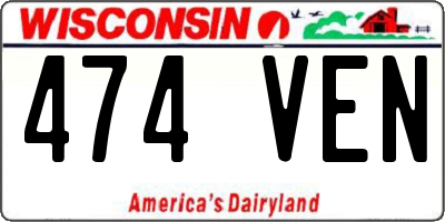 WI license plate 474VEN