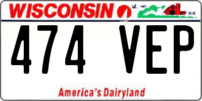 WI license plate 474VEP