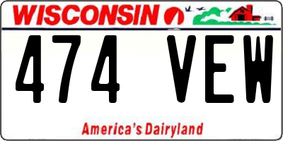 WI license plate 474VEW