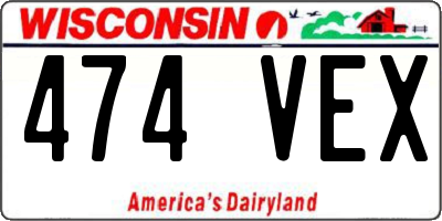 WI license plate 474VEX