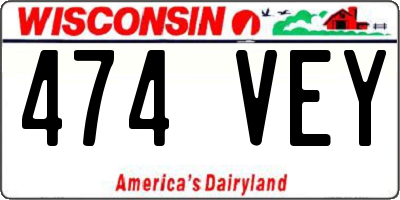 WI license plate 474VEY