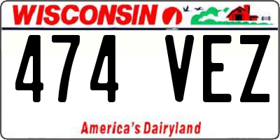 WI license plate 474VEZ