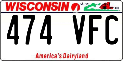 WI license plate 474VFC