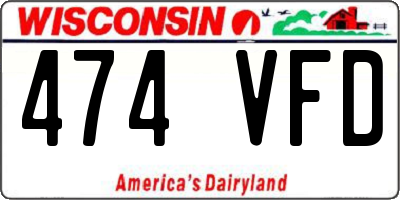 WI license plate 474VFD
