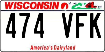 WI license plate 474VFK