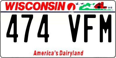 WI license plate 474VFM