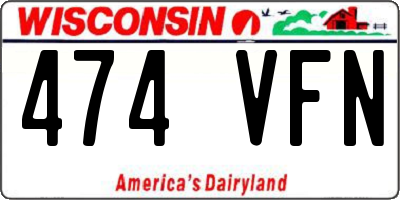 WI license plate 474VFN