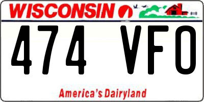 WI license plate 474VFO